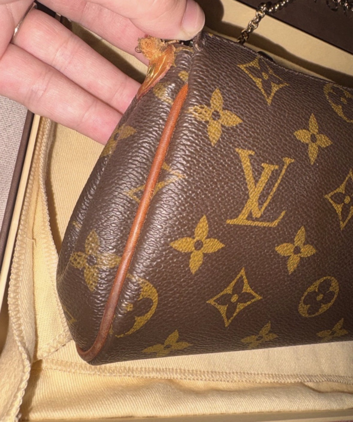 Louis Vuitton Eva Crossbody Brown Canvas Coated Monogram