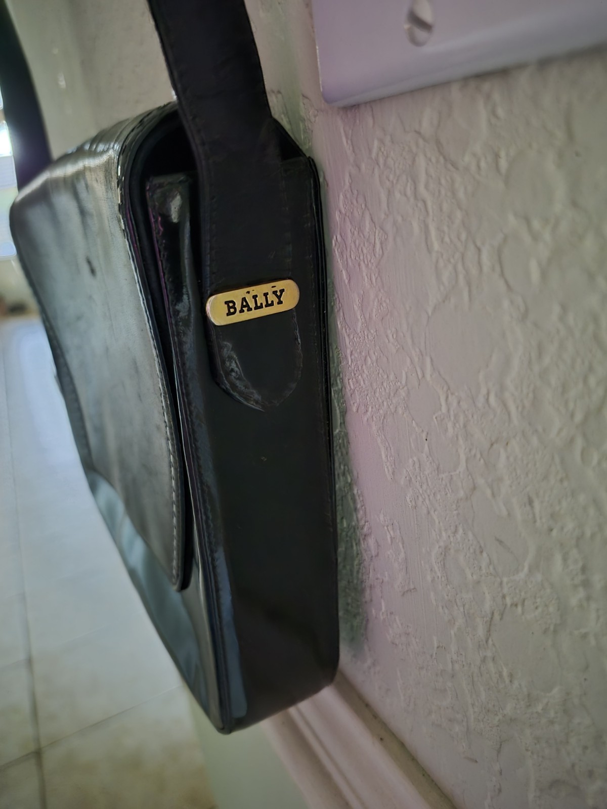 Y2K Vintage 90’s Bally shoulder black patent leather Mini bag crossbody