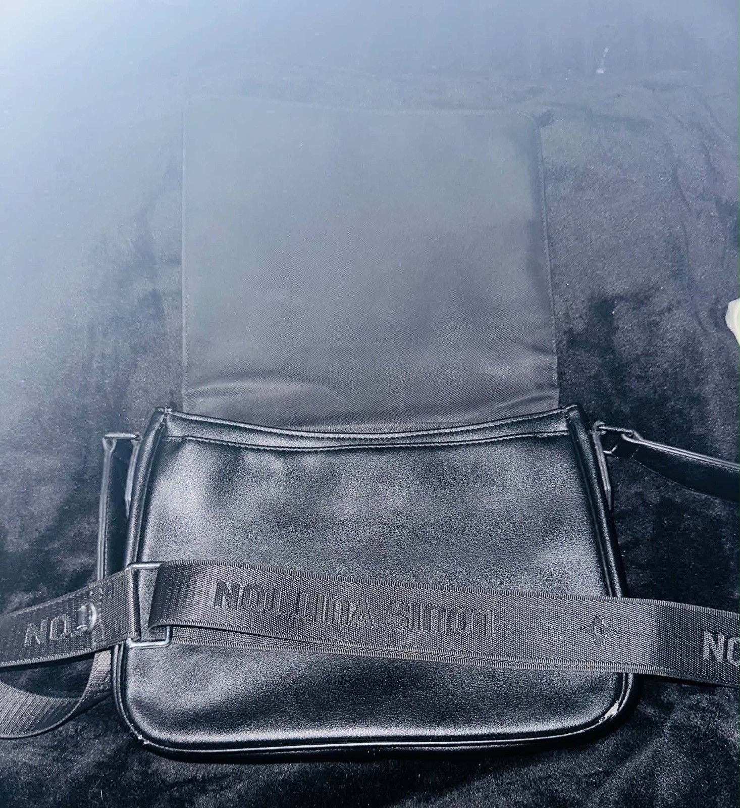 Louis Vuitton Black Rectangle Crossbody Bag Logo Strap Zip Closure