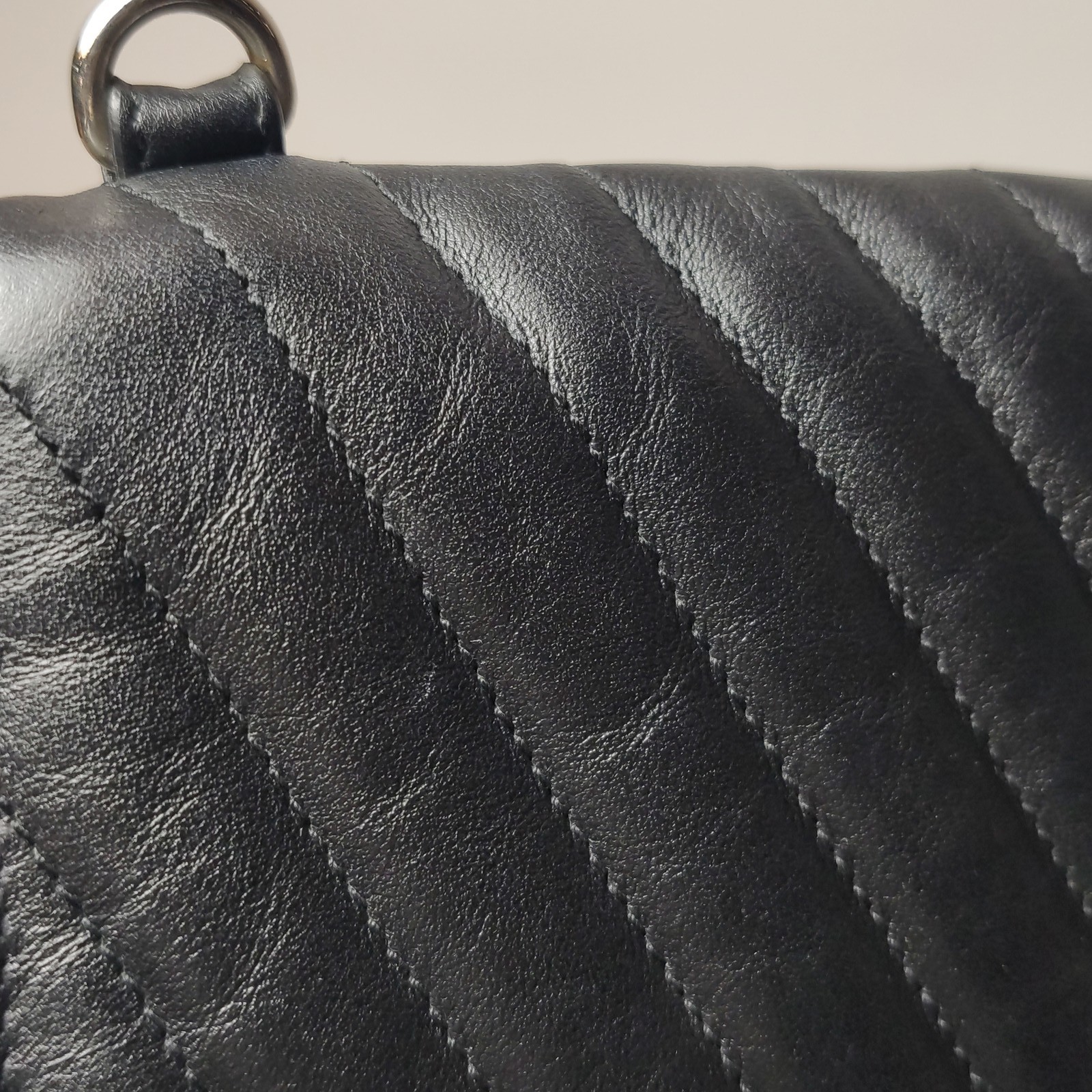 Saint Laurent Monogram Regular Size Black Leather Handheld Clutch US Ship