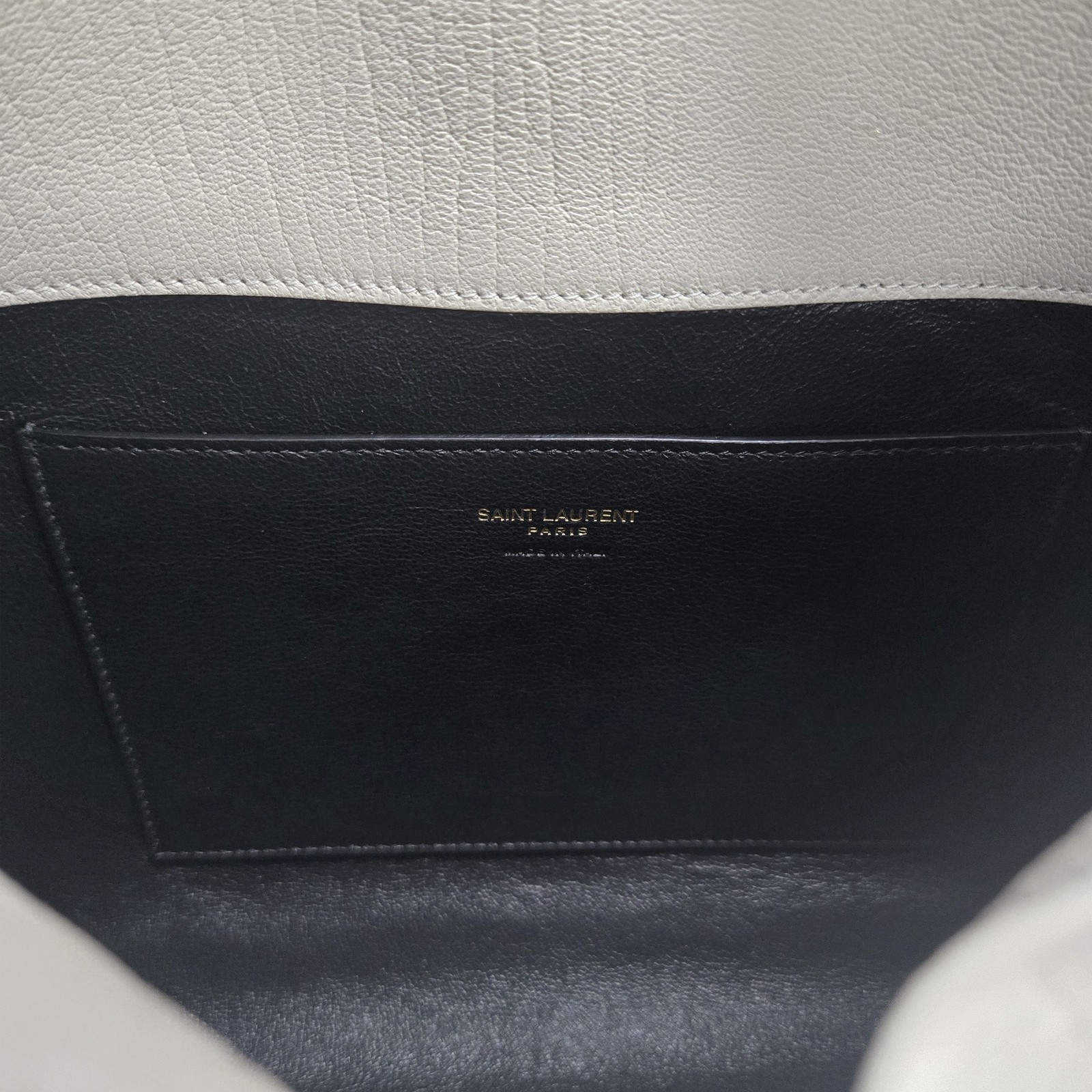 Saint Laurent Cassandra Envelope Large Pouch Bag Ivory color 156591436 [P]