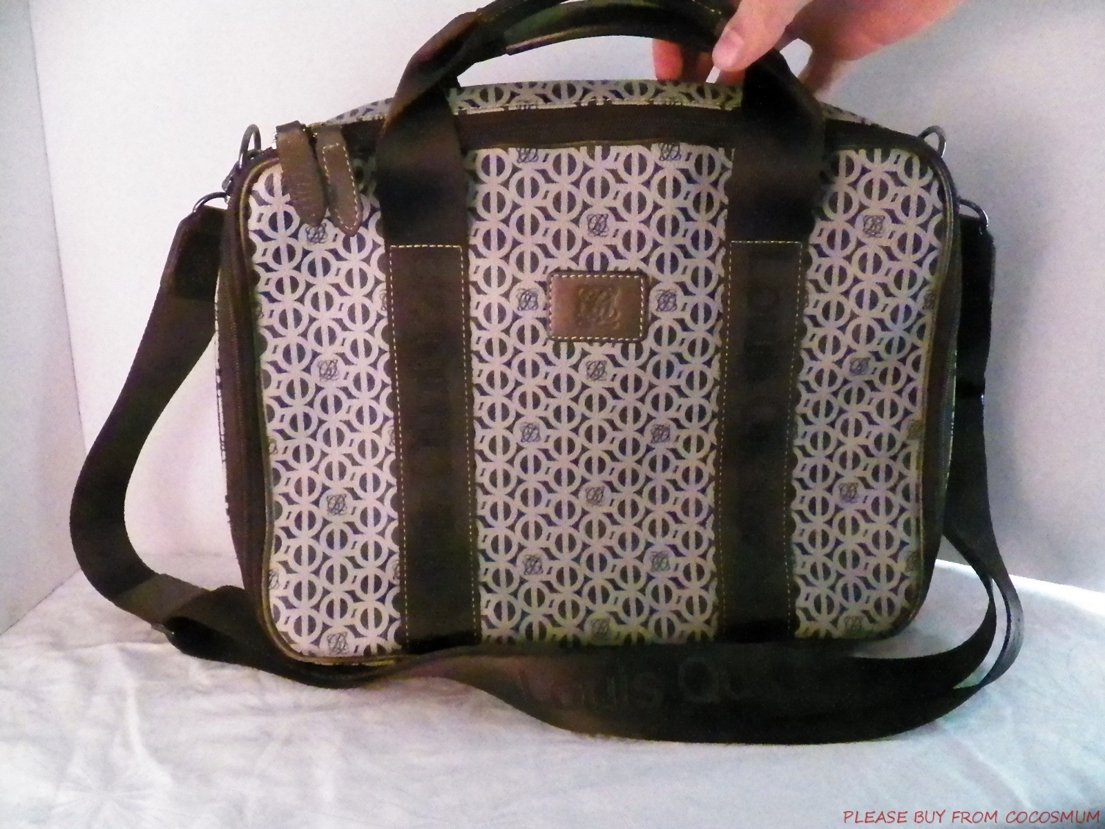 Fab Louis Quatorze Paris Logo-ed Satchel Briefcase Purse Luxery Desginer Bag