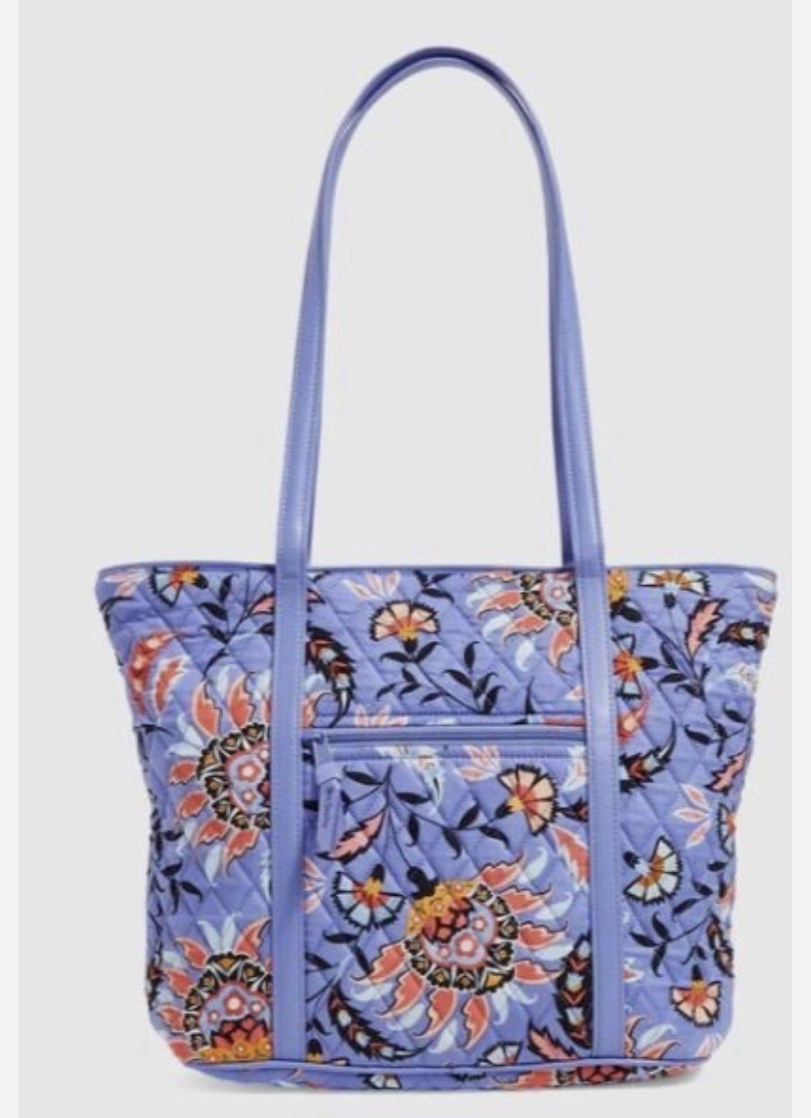 Vera Bradley Mural Garden Small Tote Bag Excellent Conditon Purple
