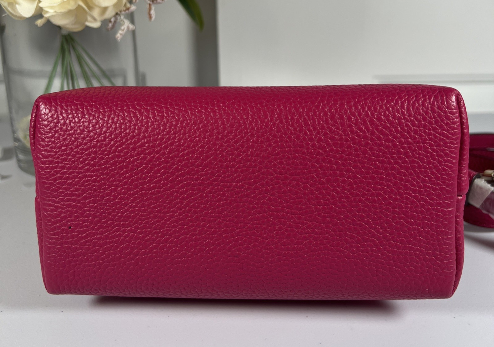💗🌺Kate Spade Pebble Leather KNOTT Top Handle/Crossbody MINI Tote – Hot Pink