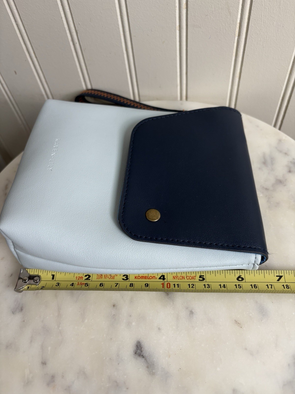 Raven + Lily American Airlines Travel Pouch Wristlet Light Blue & Navy NWOT Boho