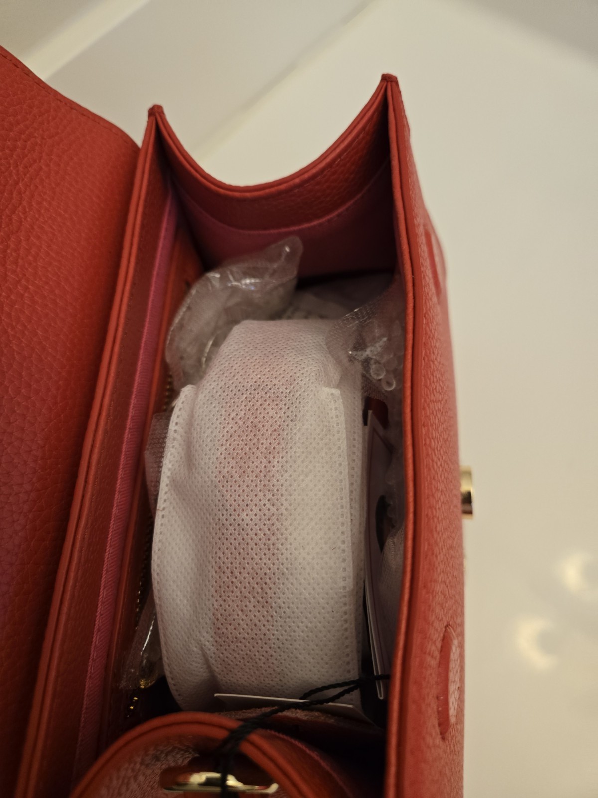 F&W Style Red MINI Miranda Pebble Leather Top Handle Crossbody Bag