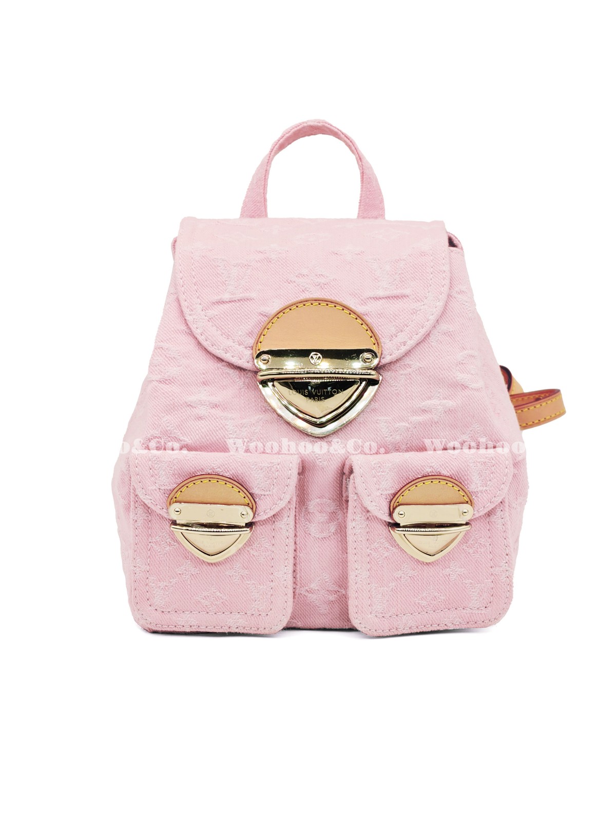 LOUIS VUITTON Venice Shoulder Strap Cotton Backpack Women’s Pink 9.4×2.7×10.2 in