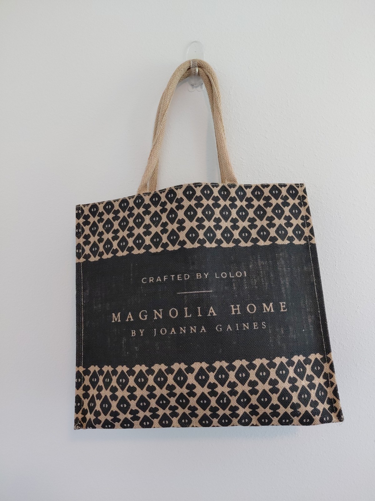Magnolia Home Joanna Gains Market Burlap Tote LOLOI Bag NEW Beach Travel Coastal