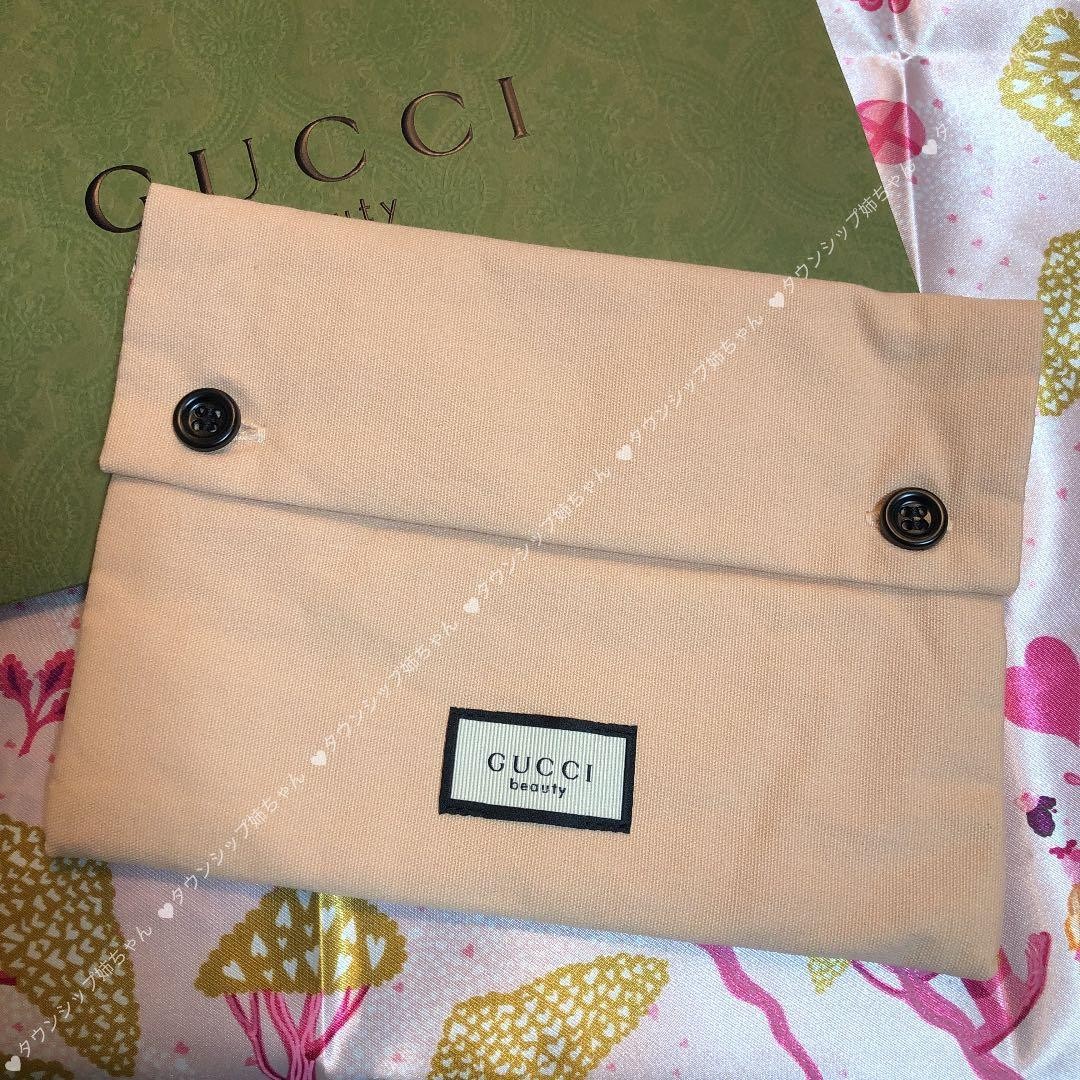 GUCCI Perfume Limited Edition Novelty Pouch Pink Cotton Button Logo From Japan