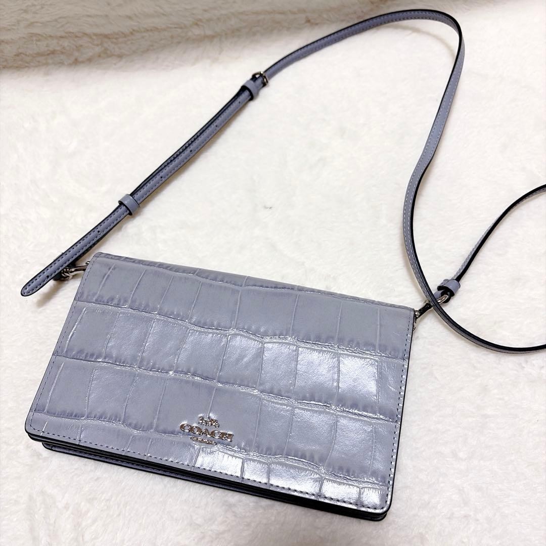 Excellent Condition COACH Crocodile Embossed 2WAY Shoulder Bag