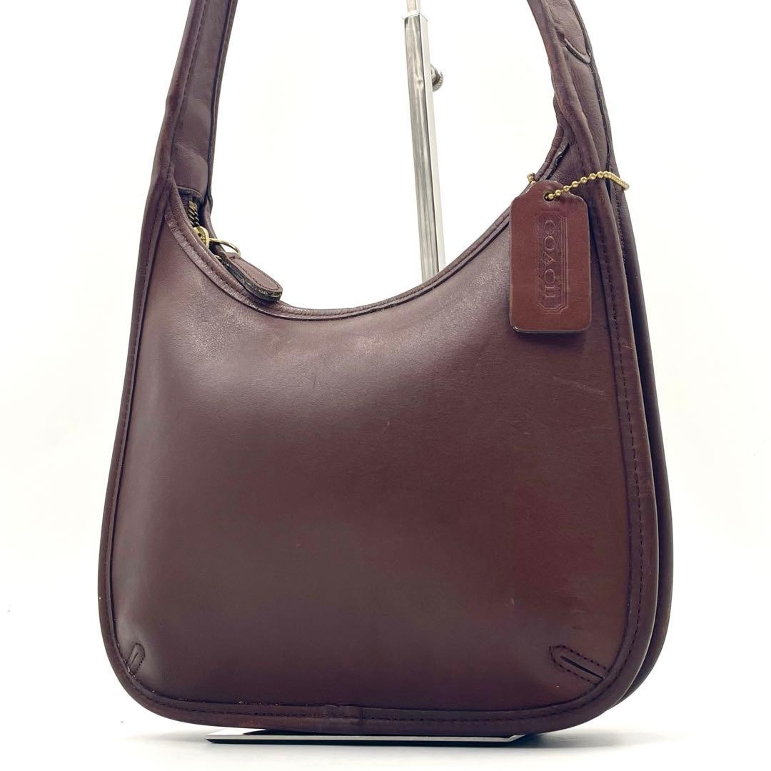 OLD COACH Ergo 9020 Zip Hobo Shoulder Bag Brown Vintage Leather Y2K Used