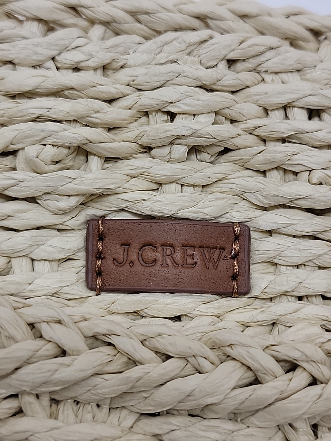 J.CREW Marseille 100% Paper Straw Open Weave Unstructured Market Tote Bag Beach