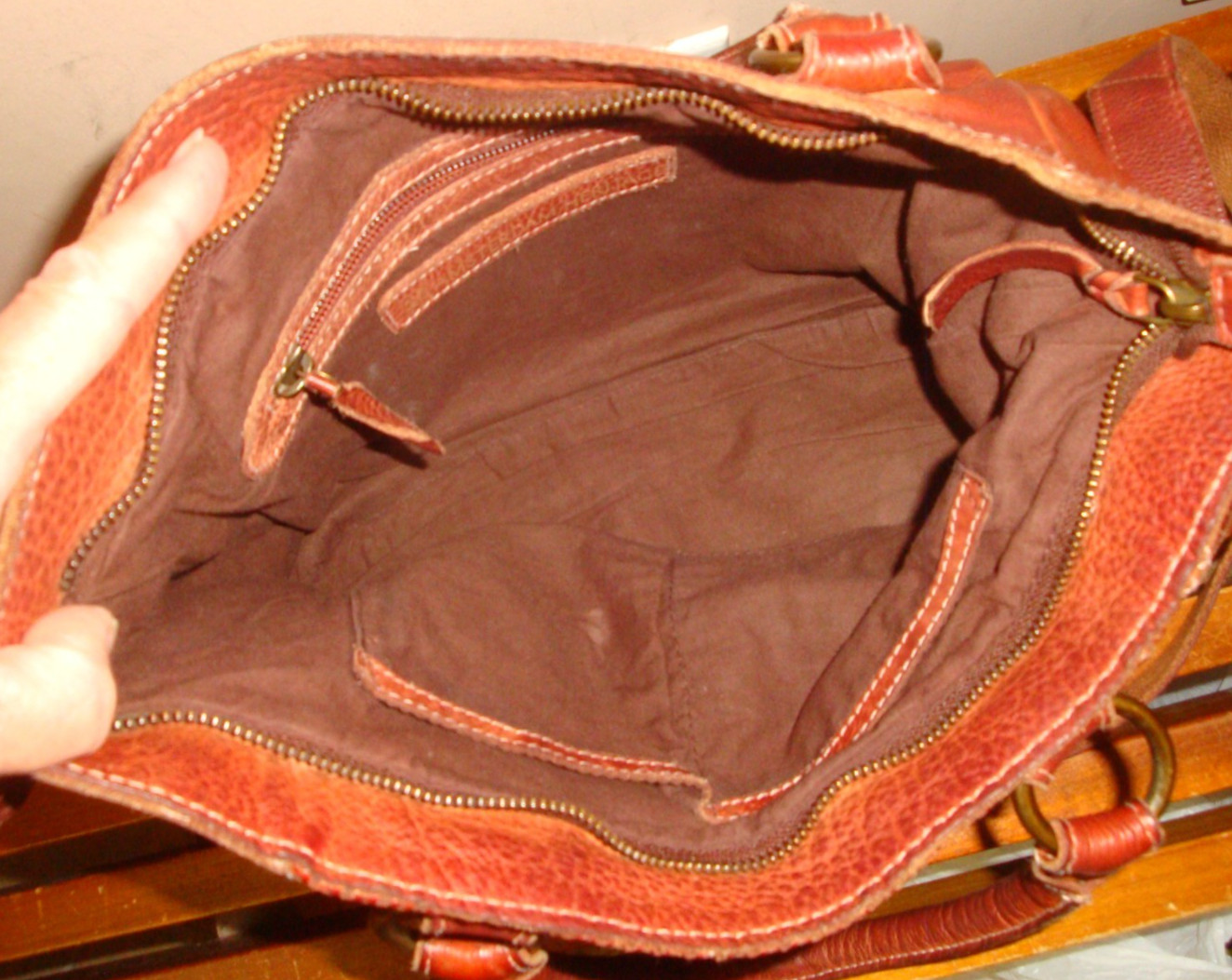 AMSTERDAM HERITAGE Distress Leather Brown Boho Crossbody Handbag Hippie Satchel