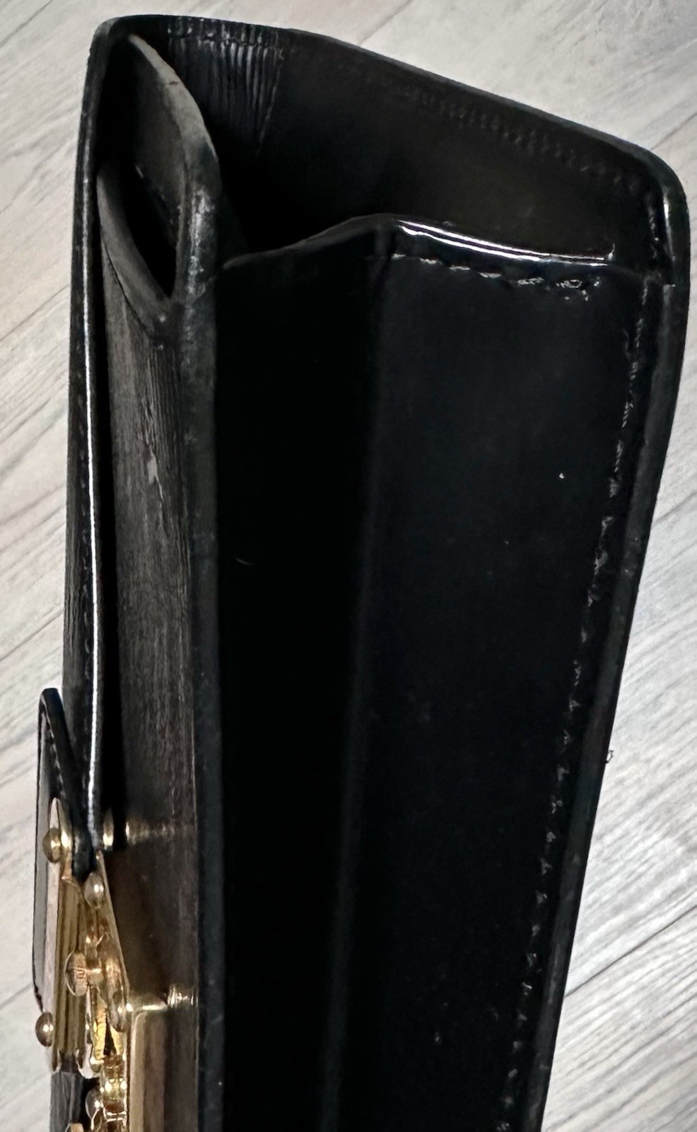 Louis Vuitton Black Epi Pochette Sellier Dragonne Clutch Wristlet Dust-bag COA