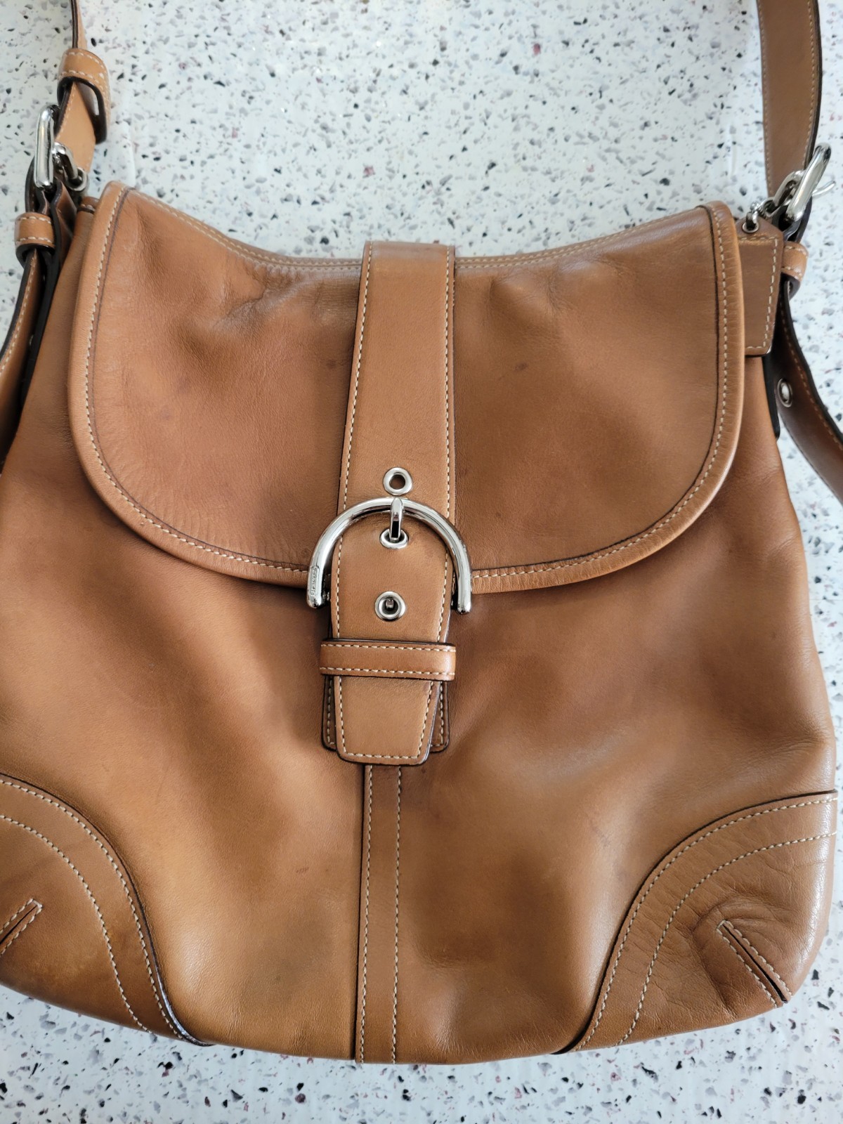 Vintage Coach Soho Leather Shoulder Bag Style 9480 Tan/Camel Leather