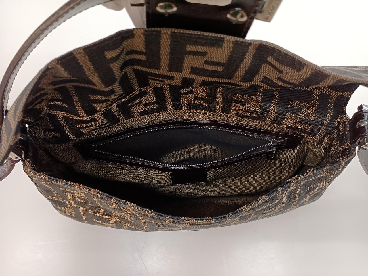 FENDI Shoulder Bag Zucca Canvas Multicolor Size Width 10.24 inches Women 99