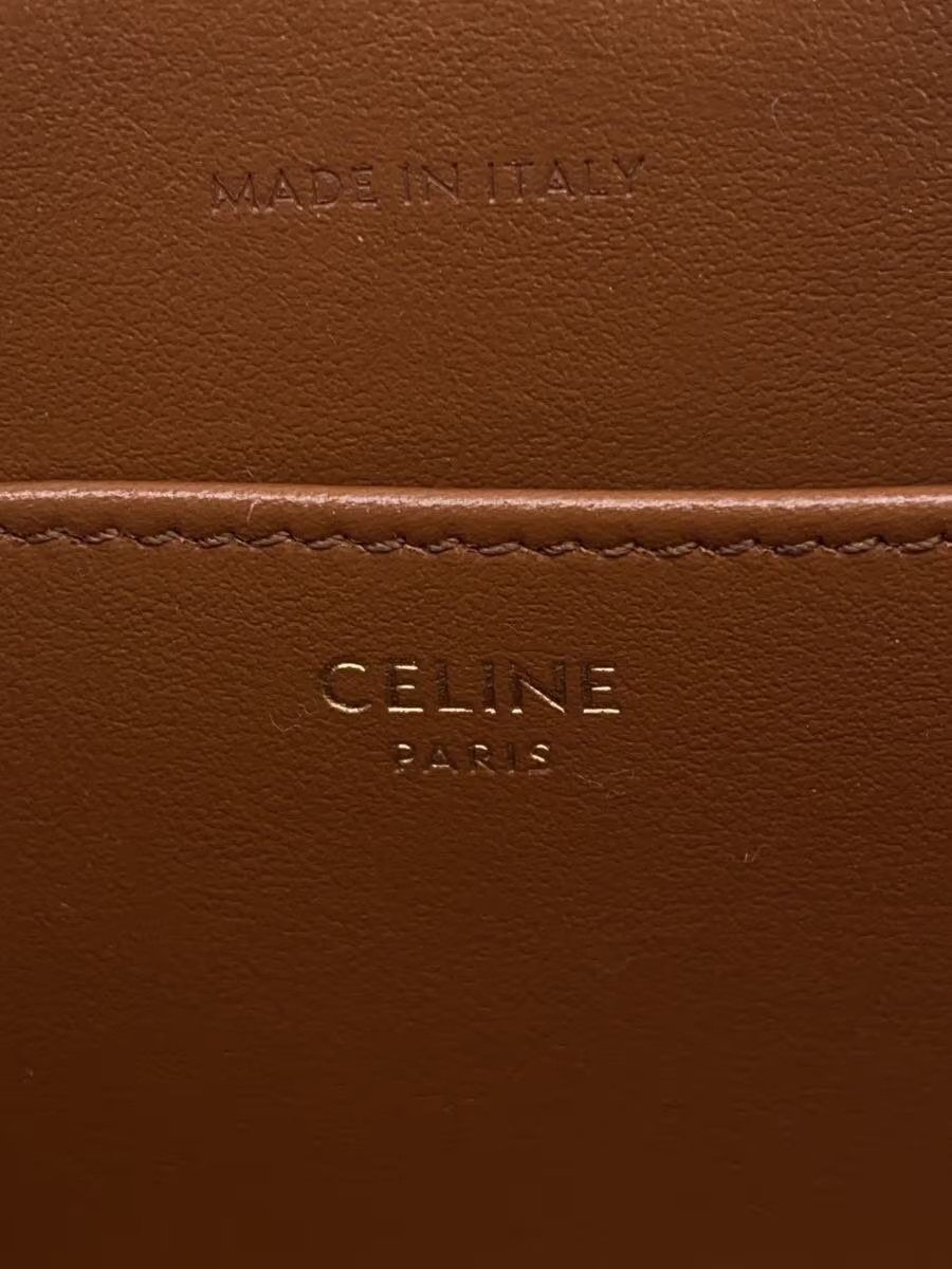 CELINE Shoulder Bag Leather BRW 10J583DR8.04LU Crossbody Handbag Authentic Bag