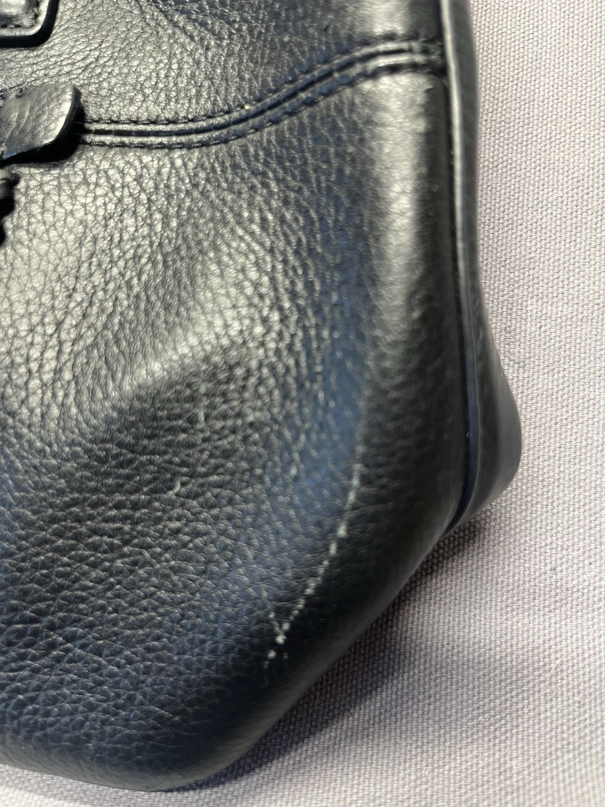 Cole Haan Black Leather Braided Satchel