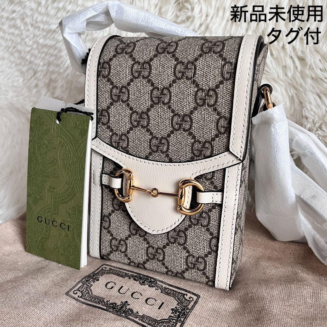 Brand new unused GUCCI horsebit shoulder bag pouch GG Gift Present 0611b