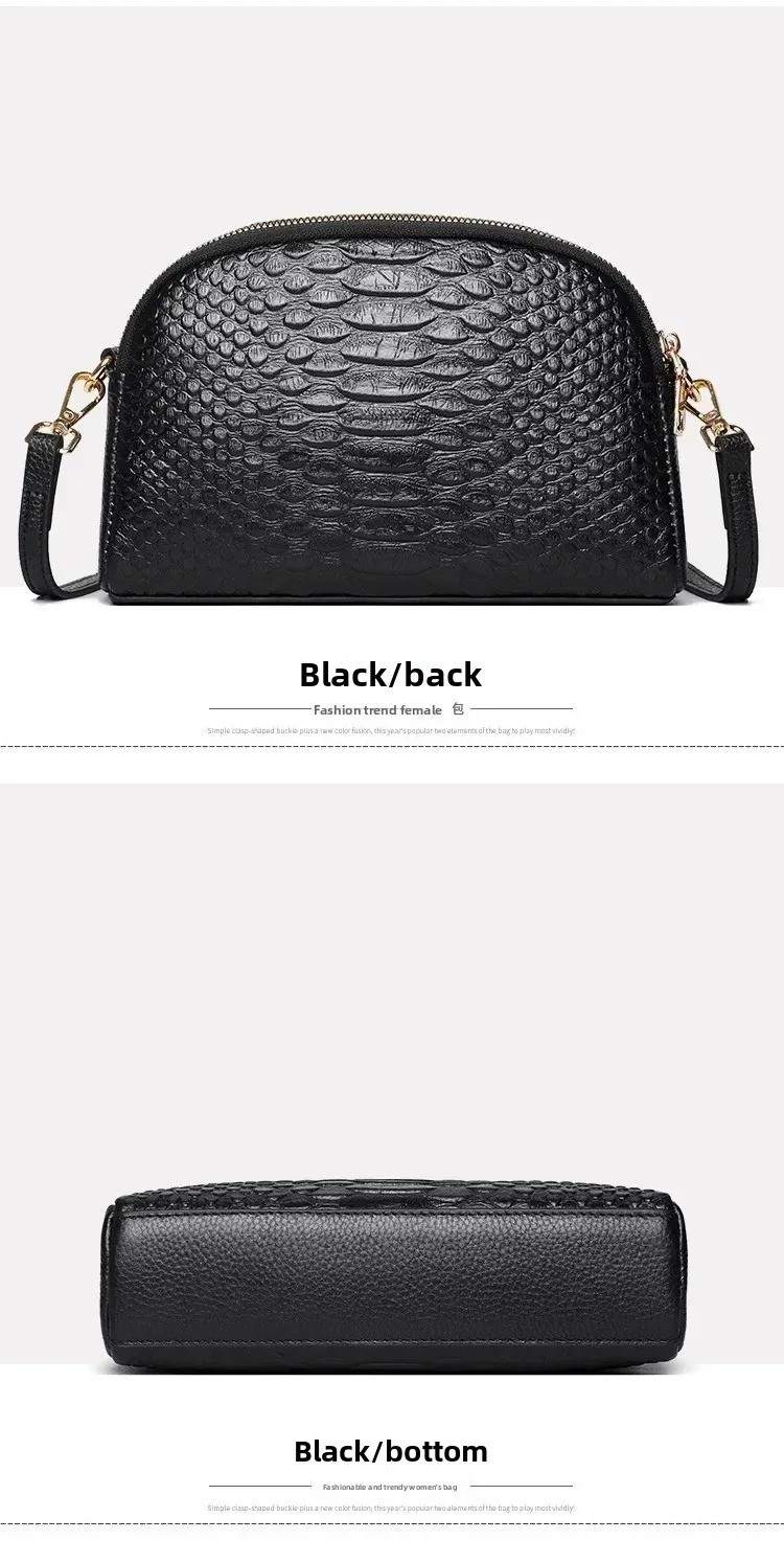 Luxury Crocodile Pattern Leather Crossbody Bag Women Cowhide Messenger Tote Hand
