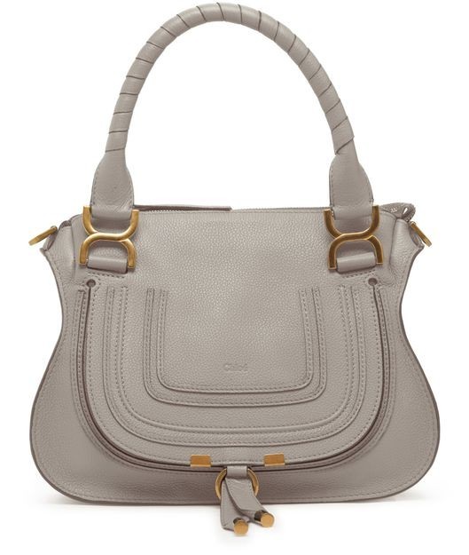 Chloe Small Hobo Cashmere Gray Grained Leather Shoulder Bag New & Authentic