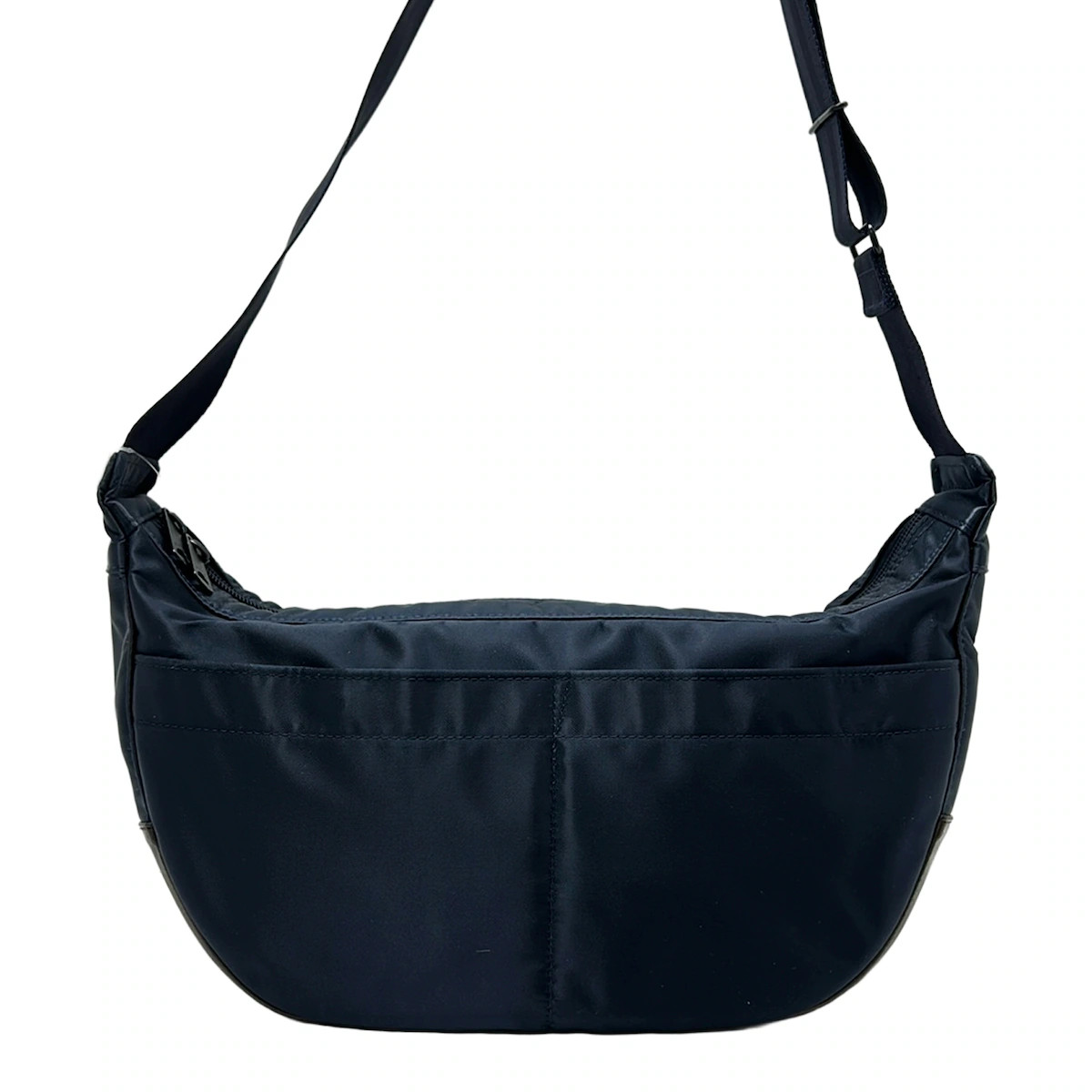 Porter /Yoshida Navy Dark Brown Nylon Coated Canvas Shoulder Bag