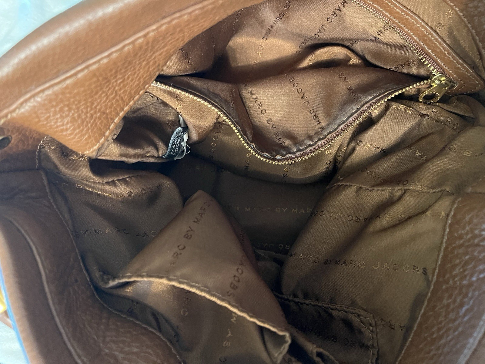 Marc by Marc Jacobs Brown Pebbled Hobo Bag Zip, Detachable Strap w/ Dust Bag