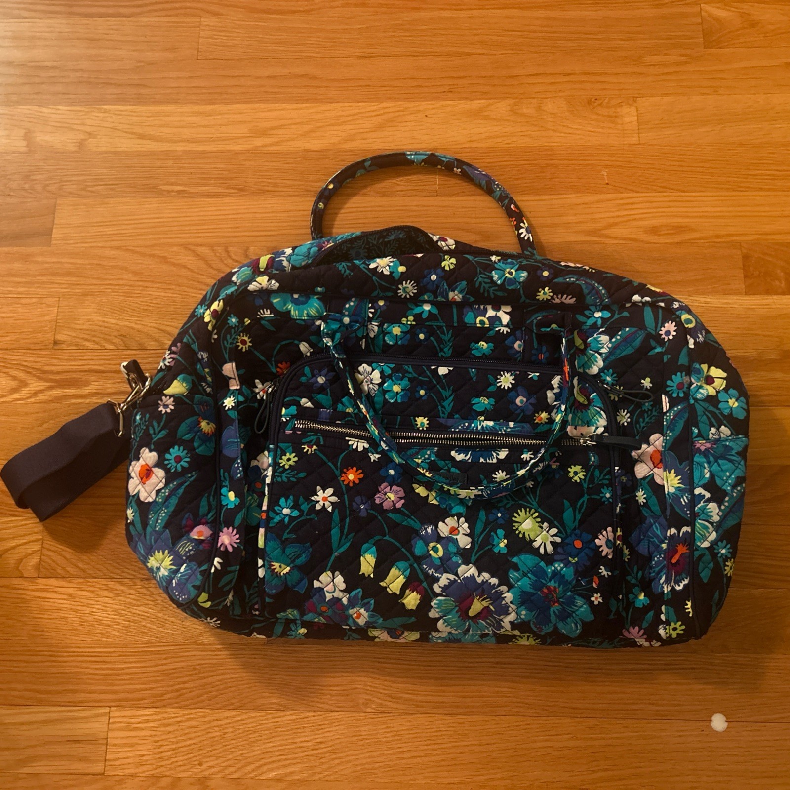 Vera Bradley Women ICONIC 100 HANDBAG Purse Shoulder Bag MOONLIGHT GARDEN