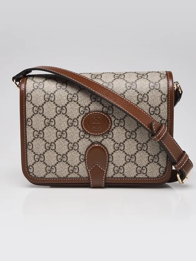 Gucci Beige/Ebony GG Supreme Canvas Mini Interlocking Shoulder Bag