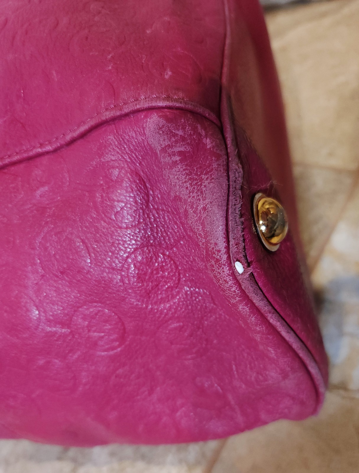 Michael Kors | Large Magenta Pink Leather MK Logo Tote Double Handle Travel Bag
