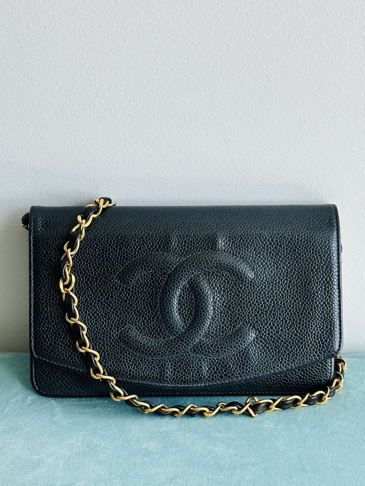 CHANEL Classic WOC Caviar Black Gold Hardware 9Series Vintage