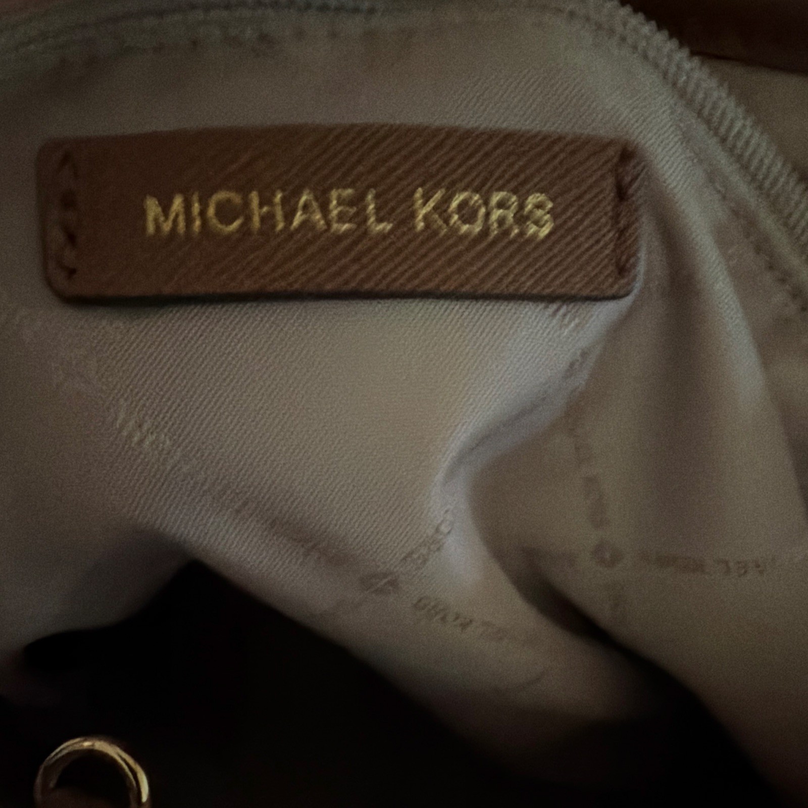 Michael Kors Brown Large Pebbled Tote Inner Pockets Logo Gold Double Handle