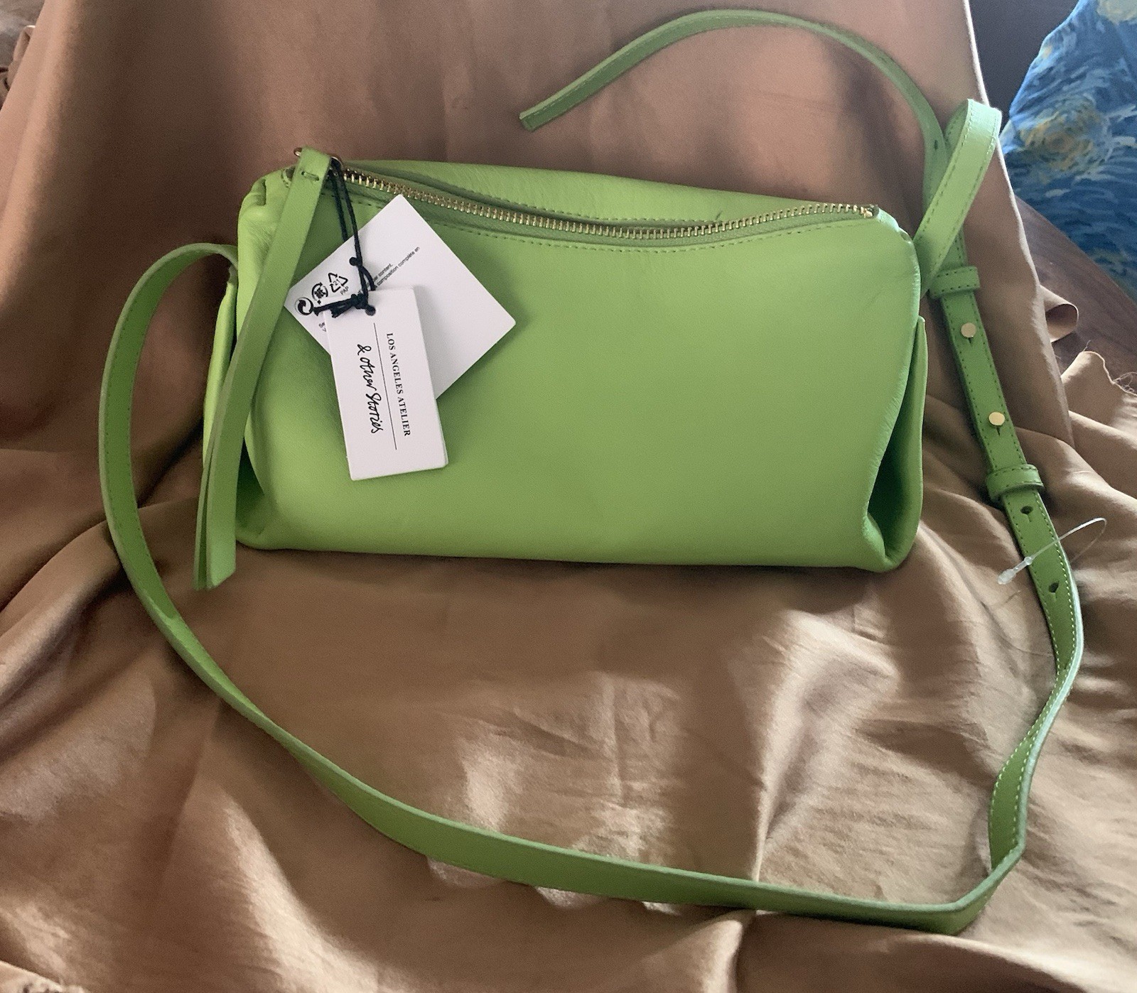 & Other Stories Lime Green Leather Purse NTW
