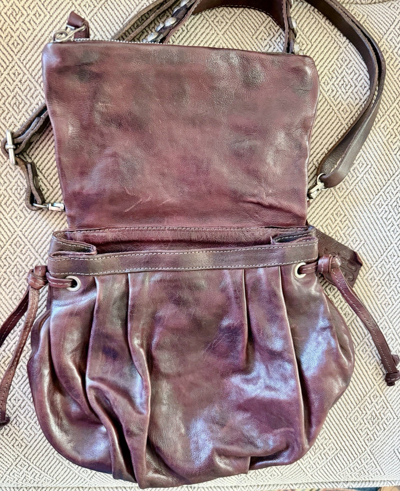 A.S. 98 Free People Maine Distressd Messenger Bag