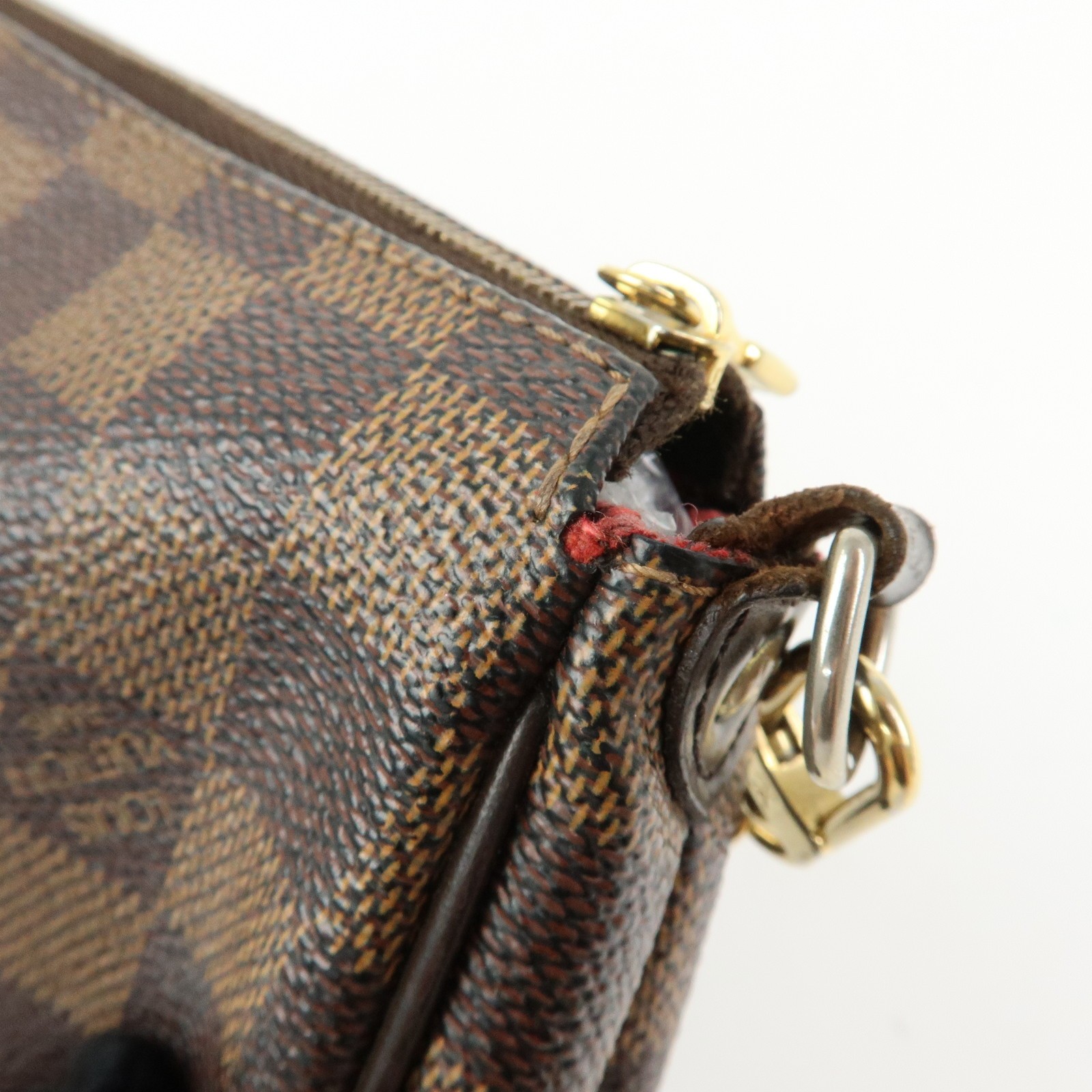 Louis Vuitton Damier Ebene Eva 2Way Hand Bag Chain Shoulder Bag N55213 Used F/S