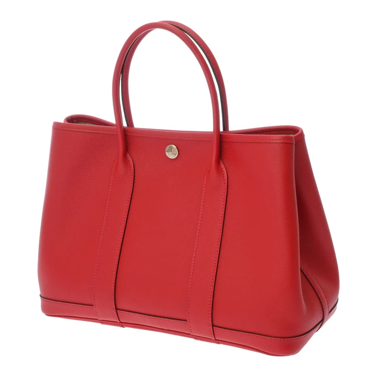 Hermes Garden Party TPM Handbag Epsom Leather Red #WB4759