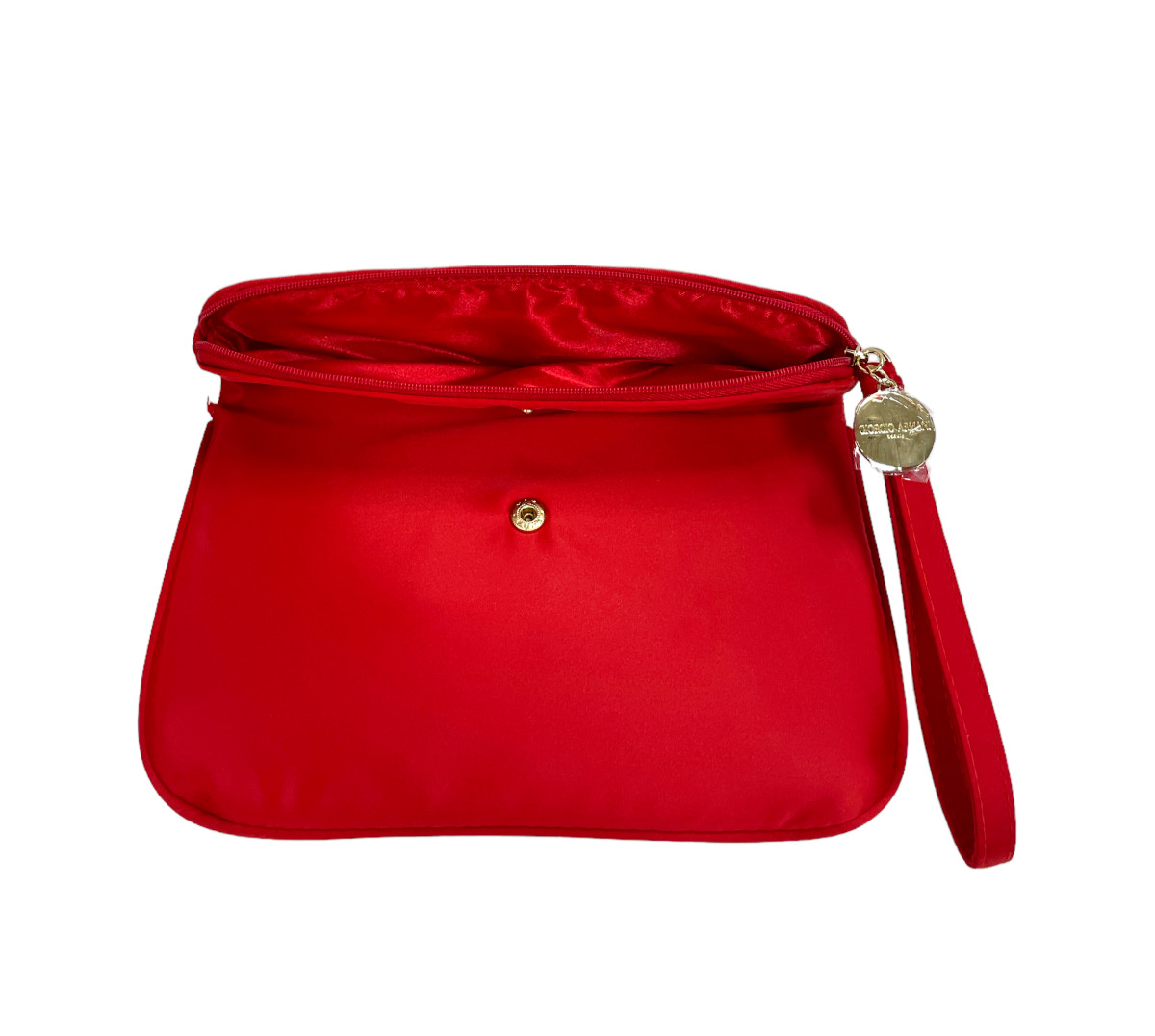 Giorgio Armani Red Cosmetic Clutch ( W 8″ x H 5″) NEW AS SEEN IN PICTURES