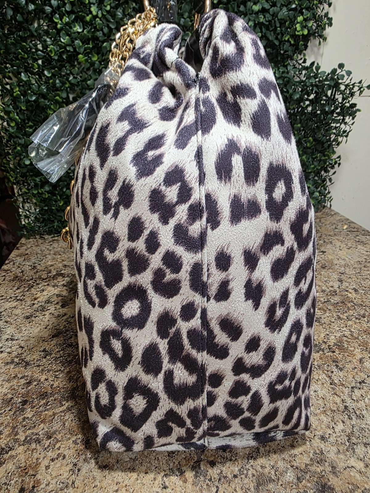 Juicy Couture Leopard Print Tote Shoulder Bag Chain Strap