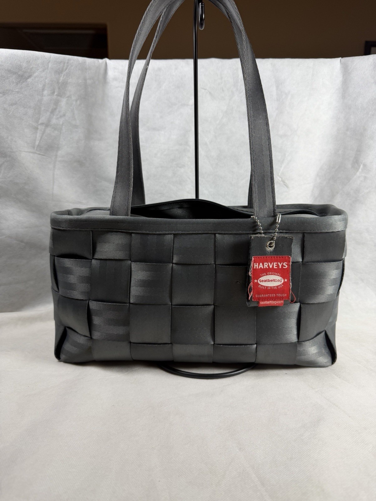 Harvey The Original Seatbelt Purse Large Satchel Dark Gray