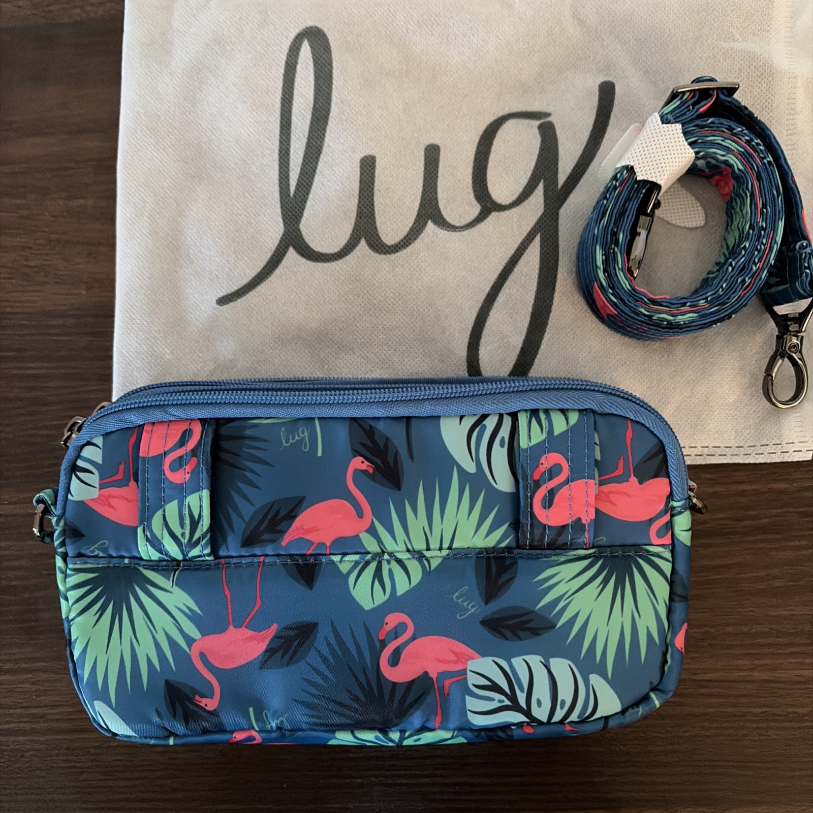 NWT Lug Coupe XL Flamingo Blue Crossbody Bag