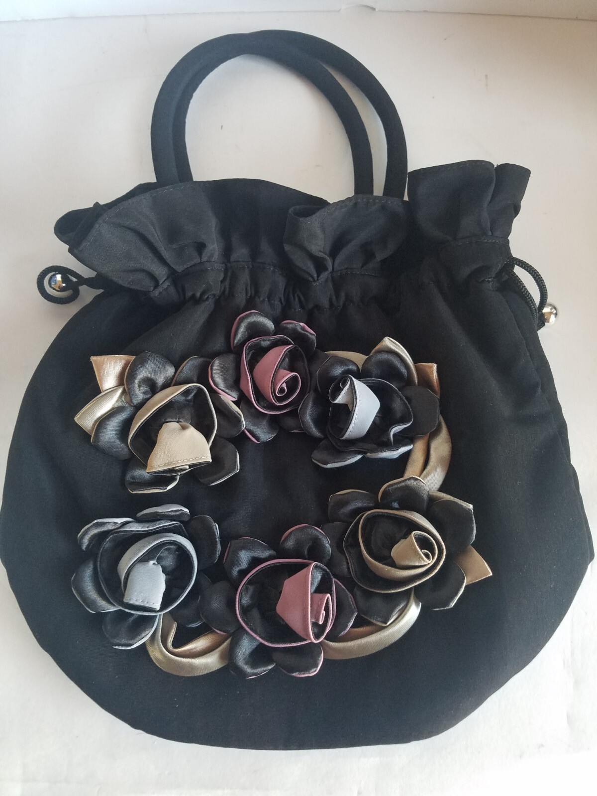 Floral Bouquet Drawstring Handbag