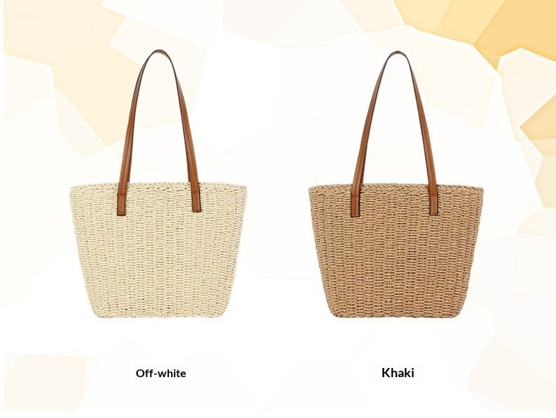 Tasseled Woven Straw Bags for Women Summer Travel Tote Handmade Shoulder Bag