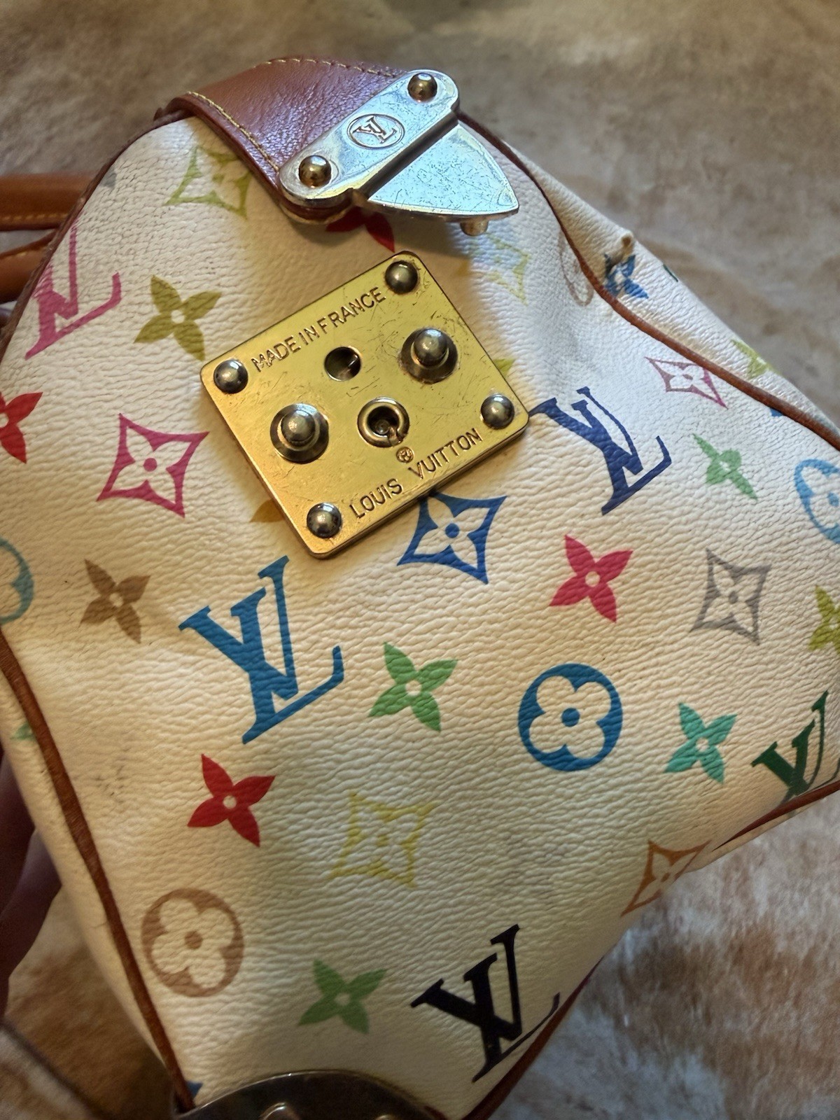 Louis Vuitton Takashi Murakami Monogram Multicolore Speedy 30 White