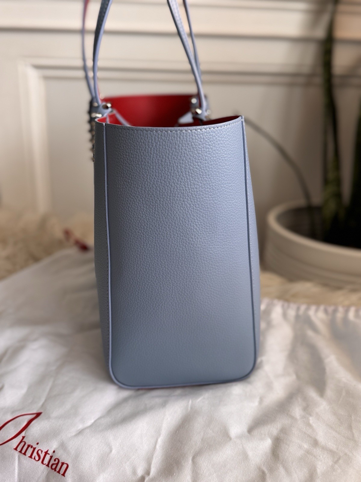 Christian louboutin Cabata small Tote Bag Ceruleo/ Silver