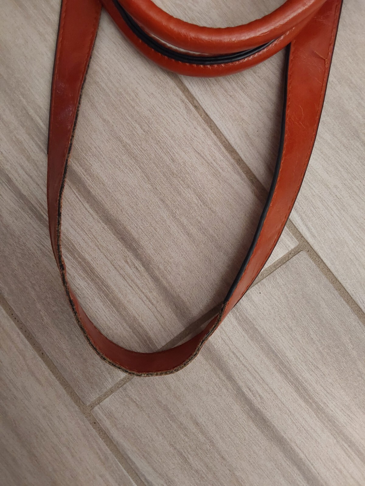 Double Handle Rust Orange Cognac Brown Large Satchel. Size 13x10x5