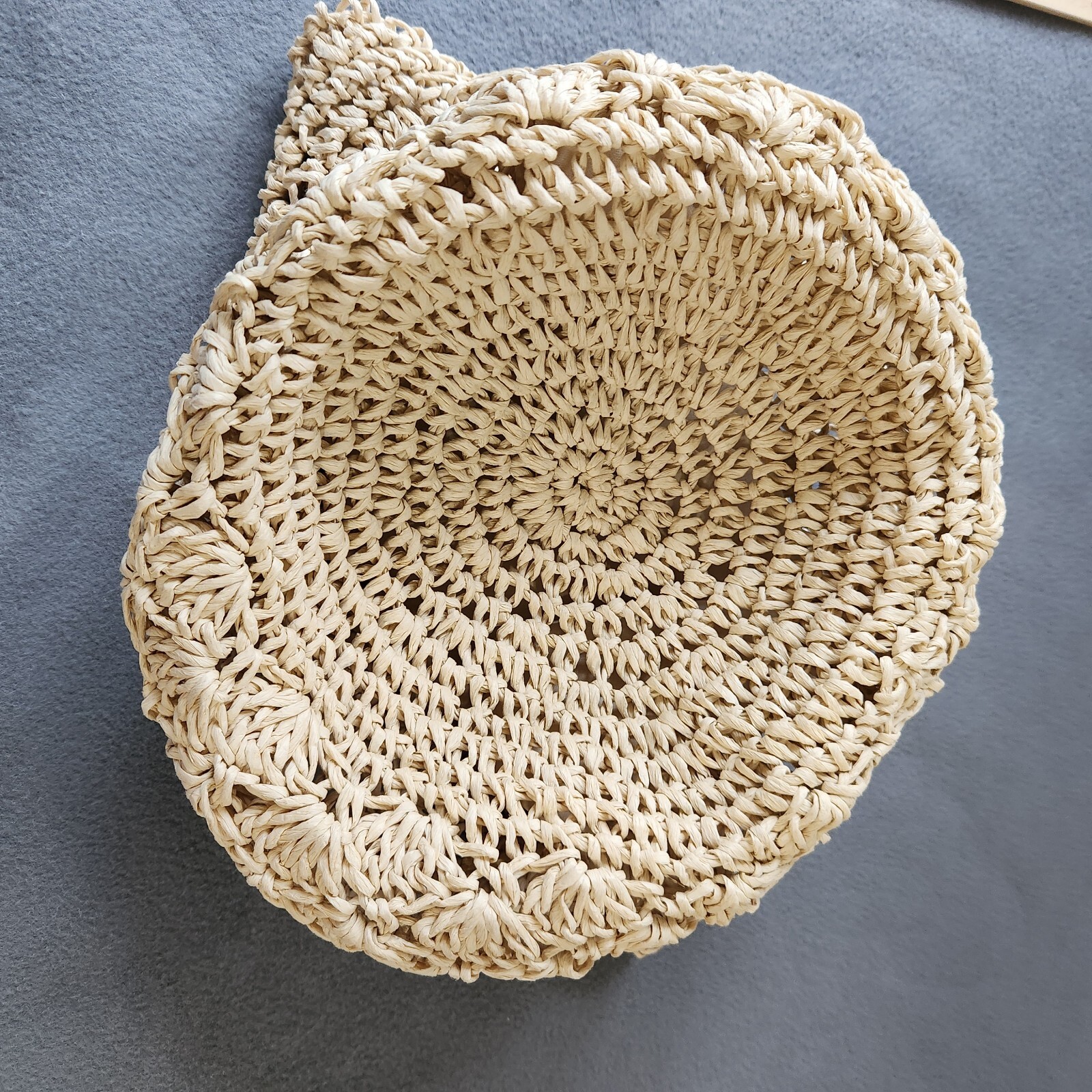 Purse Handbag Straw Jute Beach Tote Lined Woven 90s Y2K Inside Zip Pocket