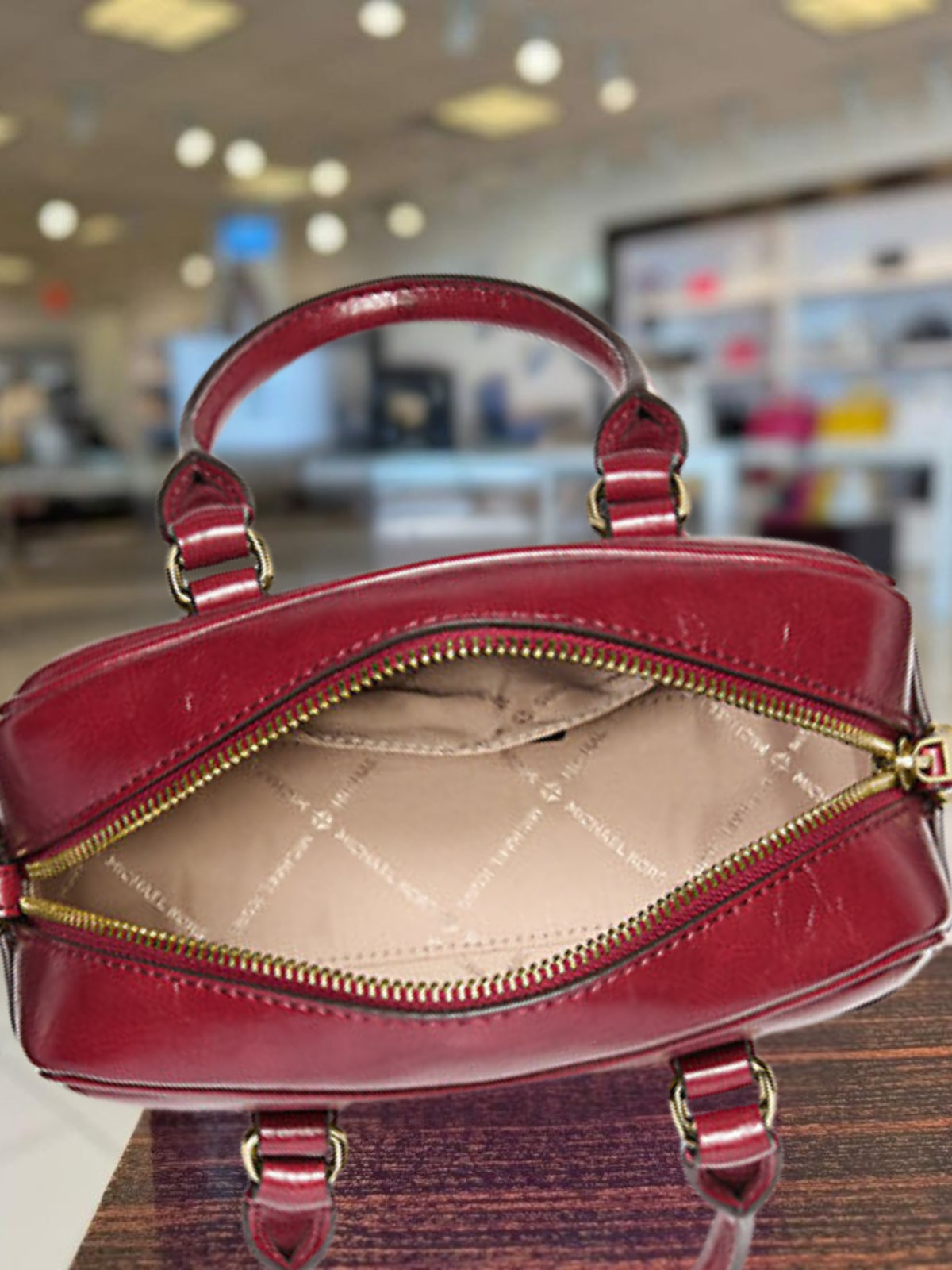 Michael Kors Thompson Extra-Small Handbag Shoulder Crossbody Satchel Bag Cherry