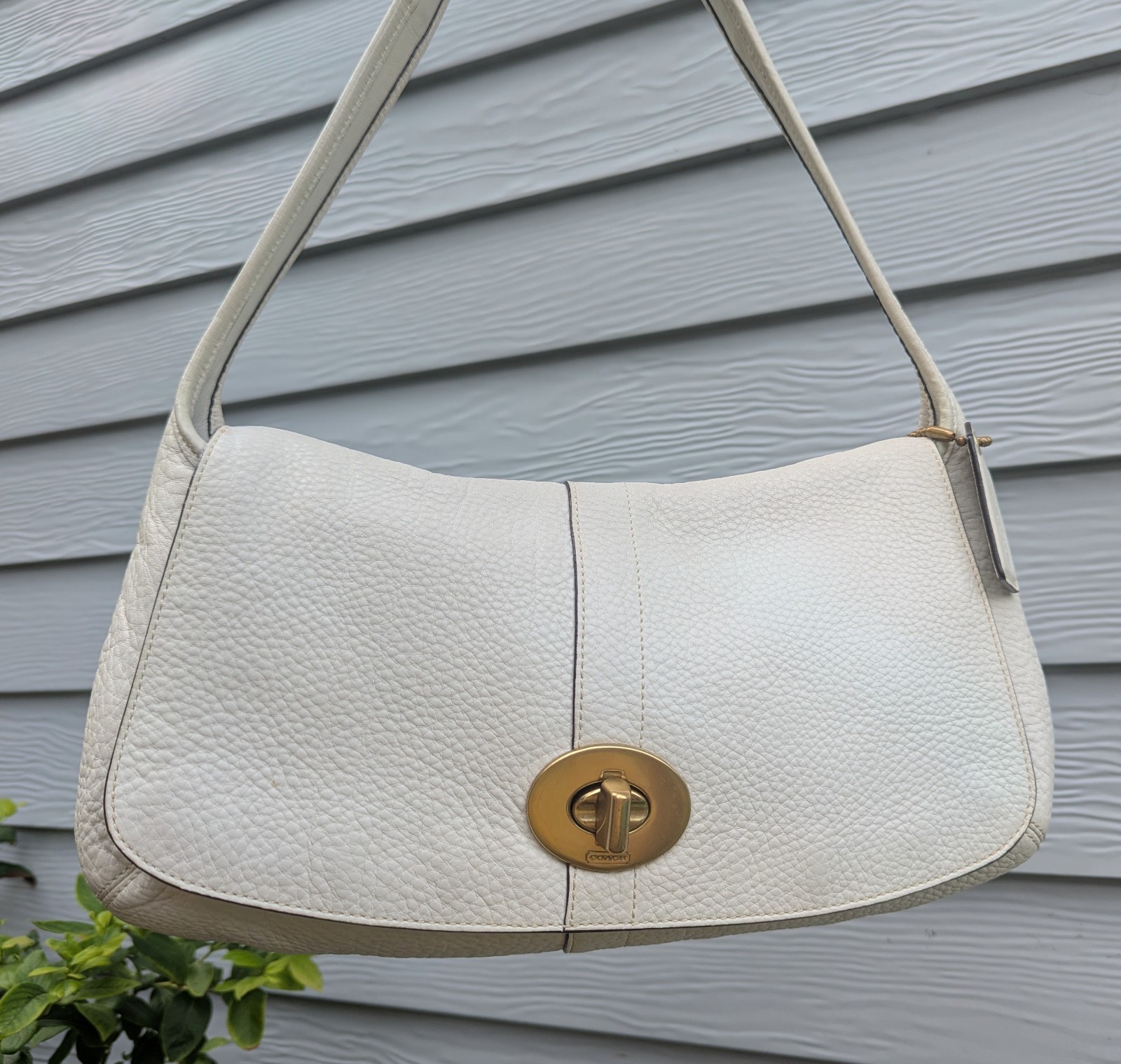 Coach White Ergo Kisslock Shoulder Bag