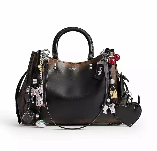 Coach Rogue Bag 31 In Loved Leather With Charms