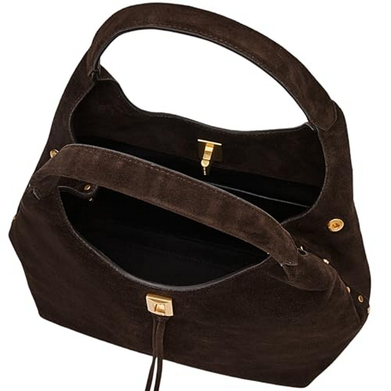 Rebecca Minkoff Darren Carrysome Shoulder Tote Bag Leather Fondant Brown Gold